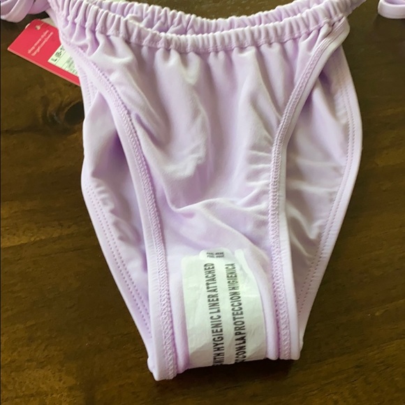 Junior’s Shirred Tie Side Bikini Bottom Lavender - Picture 8 of 9